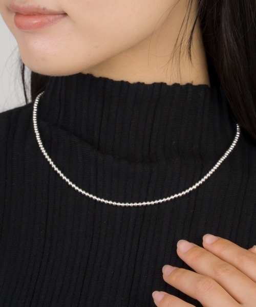 Harpo(アルポ)の「【Harpo/アルポ】シルバー ネックレス ナバホパール ビーズ3mm/全長16cm(ネックレス・レディース・シルバー・FREE)」の1枚目の写真