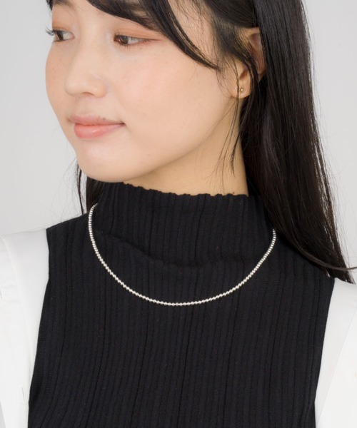 Harpo(アルポ)の「【Harpo/アルポ】シルバー ネックレス ナバホパール ビーズ3mm/全長16cm(ネックレス・レディース・シルバー・FREE)」の3枚目の写真