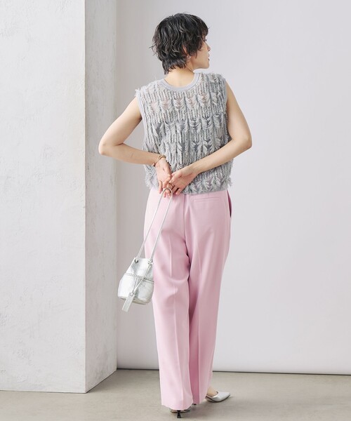 NOLLEY’S（ノーリーズ）の「《アンサンブル対応》《手洗い可能》カットフリンジ2WAYベスト（ベスト・レディース・ライトグレー/ブラック/オフホワイト/ミント・38）」の9枚目の写真