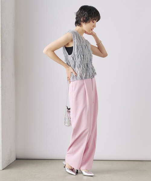 NOLLEY’S（ノーリーズ）の「《アンサンブル対応》《手洗い可能》カットフリンジ2WAYベスト（ベスト・レディース・ライトグレー/ブラック/オフホワイト/ミント・38）」の11枚目の写真