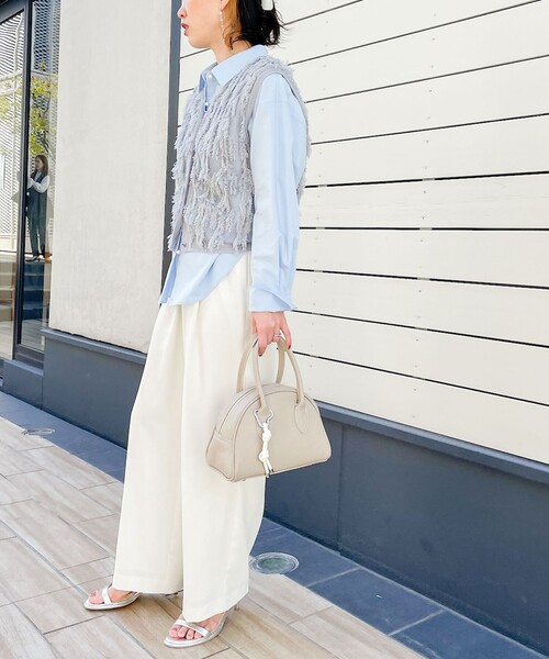「NOLLEY'S」 ニットベスト FREE オフホワイト レディース 25SS】WOMEN プルーフプラスエコアルファ ニットベスト ホワイト