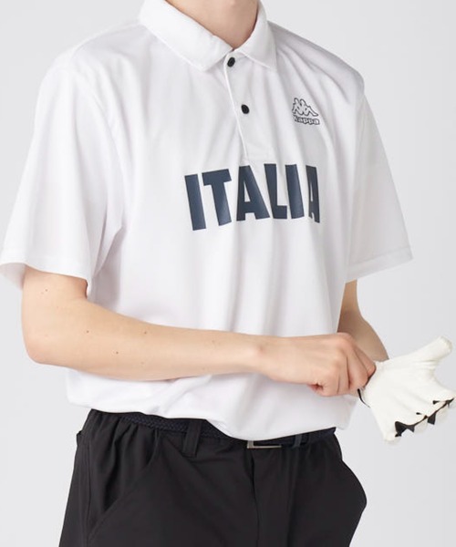 Kappa(カッパ)の「ITALIA 半袖ポロシャツ(ポロシャツ・メンズ・ネイビー/ホワイト/ブラック×ブラック/ブラック・MEDIUM/X-LARGE/LARGE)」の2枚目の写真