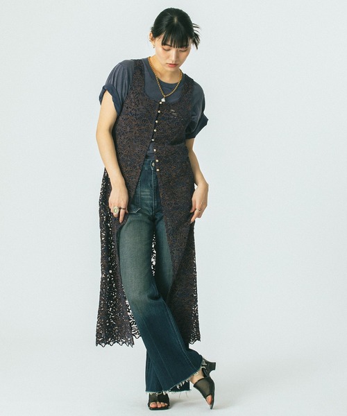 ROSE BUD(ローズバッド)の「(mag.by c)LACE SLEEVELESS DRESS(ワンピース・レディース・ホワイト/ネイビー・ONE SIZE)」の19枚目の写真