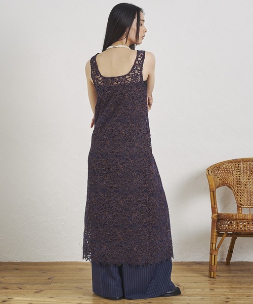 ROSE BUD(ローズバッド)の「(mag.by c)LACE SLEEVELESS DRESS(ワンピース・レディース・ホワイト/ネイビー・ONE SIZE)」の3枚目の写真