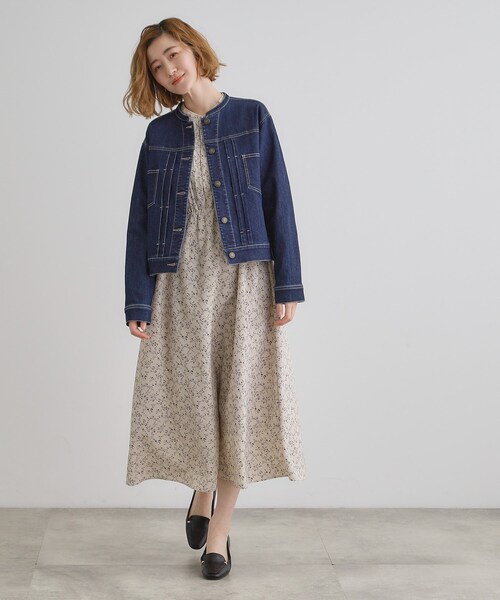 grove(グローブ)の「ライトオンスストレッチデニムジャケット(デニムジャケット・レディース・ライトブルー/ワンウォッシュ/ブルー系その他・02/03/01/05/04)」の4枚目の写真