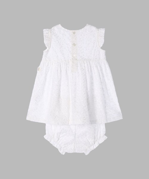 agnes b.（アニエスベー）の「TW11 L ROBE BLOOMER ベビー ワンピースブルマ（ロンパース・キッズ・ホワイト・18M/6MONTH/2YEAR/1YEAR）」の2枚目の写真