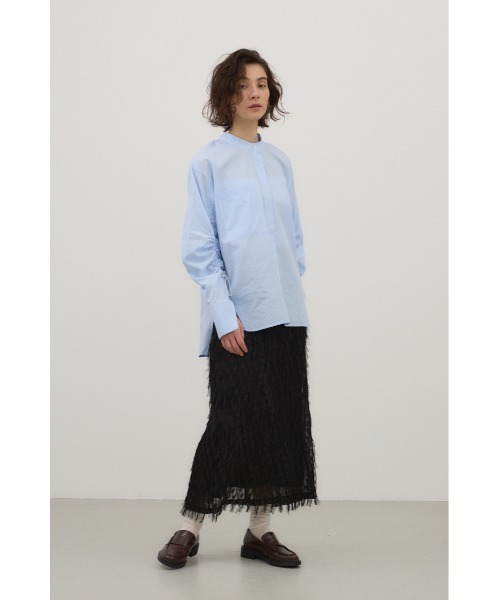 crie conforto（クリーコンフォルト）の「シャーリングスリーブシャツ 長袖 / 秋服 / 冬服（シャツ/ブラウス・レディース・ホワイト/ブルー系その他/ブラック系その他・FREE）」の4枚目の写真