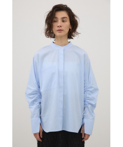 crie conforto（クリーコンフォルト）の「シャーリングスリーブシャツ 長袖 / 秋服 / 冬服（シャツ/ブラウス・レディース・ホワイト/ブルー系その他/ブラック系その他・FREE）」の5枚目の写真