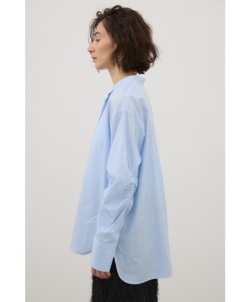 crie conforto（クリーコンフォルト）の「シャーリングスリーブシャツ 長袖 / 秋服 / 冬服（シャツ/ブラウス・レディース・ホワイト/ブルー系その他/ブラック系その他・FREE）」の6枚目の写真