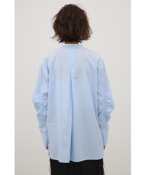 crie conforto（クリーコンフォルト）の「シャーリングスリーブシャツ 長袖 / 秋服 / 冬服（シャツ/ブラウス・レディース・ホワイト/ブルー系その他/ブラック系その他・FREE）」の7枚目の写真