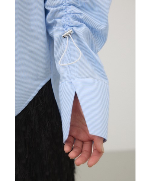 crie conforto（クリーコンフォルト）の「シャーリングスリーブシャツ 長袖 / 秋服 / 冬服（シャツ/ブラウス・レディース・ホワイト/ブルー系その他/ブラック系その他・FREE）」の12枚目の写真