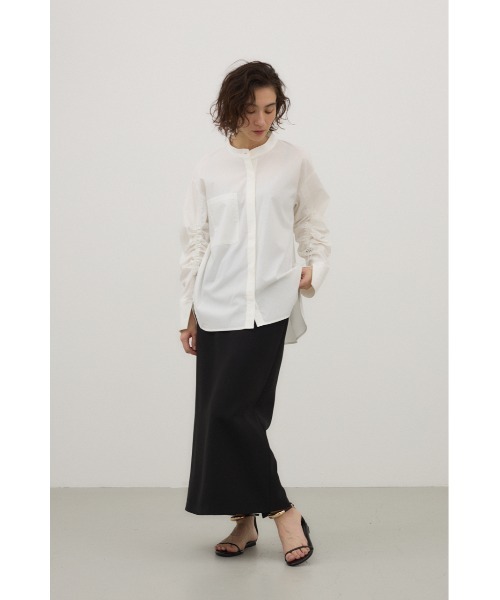 crie conforto（クリーコンフォルト）の「シャーリングスリーブシャツ 長袖 / 秋服 / 冬服（シャツ/ブラウス・レディース・ホワイト/ブルー系その他/ブラック系その他・FREE）」の16枚目の写真