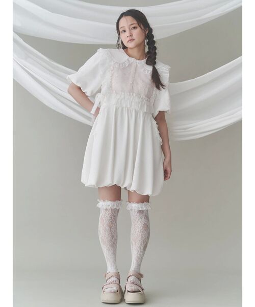 merry jenny（メリージェニー）の「バルーンパフミニワンピース（ワンピース・レディース・ブラック/オフホワイト・FREE）」の20枚目の写真