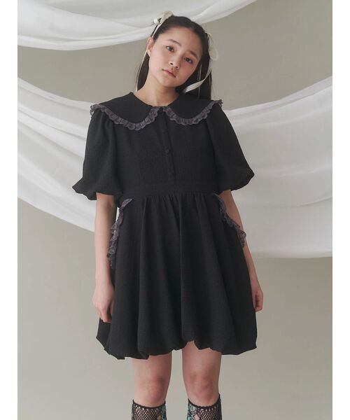 merry jenny（メリージェニー）の「バルーンパフミニワンピース（ワンピース・レディース・ブラック/オフホワイト・FREE）」の18枚目の写真