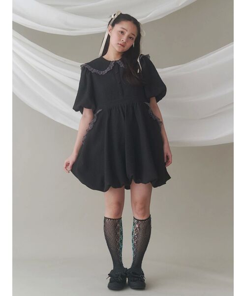 merry jenny（メリージェニー）の「バルーンパフミニワンピース（ワンピース・レディース・ブラック/オフホワイト・FREE）」の16枚目の写真
