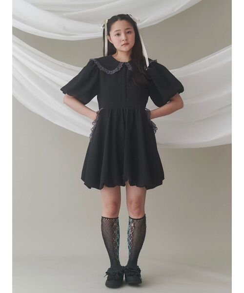 merry jenny（メリージェニー）の「バルーンパフミニワンピース（ワンピース・レディース・ブラック/オフホワイト・FREE）」の14枚目の写真