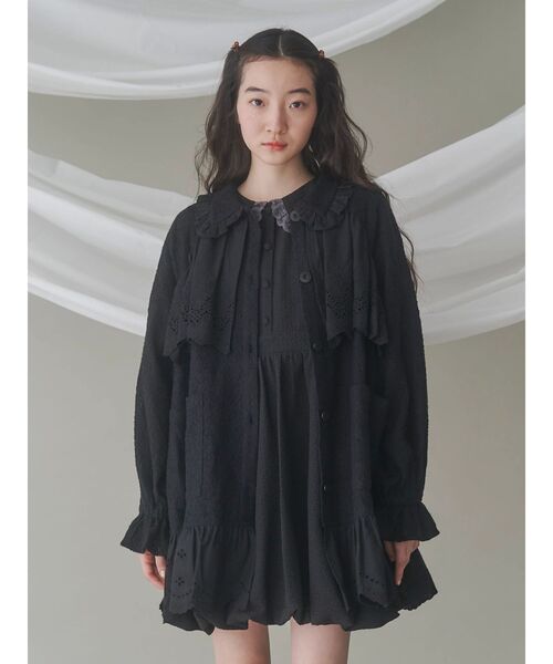 merry jenny（メリージェニー）の「バルーンパフミニワンピース（ワンピース・レディース・ブラック/オフホワイト・FREE）」の10枚目の写真