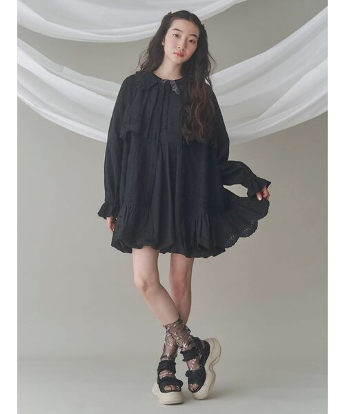 merry jenny（メリージェニー）の「バルーンパフミニワンピース（ワンピース・レディース・ブラック/オフホワイト・FREE）」の8枚目の写真
