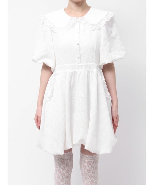 merry jenny（メリージェニー）の「バルーンパフミニワンピース（ワンピース・レディース・ブラック/オフホワイト・FREE）」の7枚目の写真