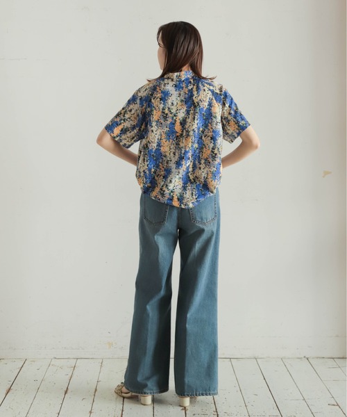 NOMBRE IMPAIR(ノンブルアンペール)の「インクジェットフラワー スタンドネックブラウス(シャツ/ブラウス・レディース・ブルー/イエロー・FREE)」の8枚目の写真