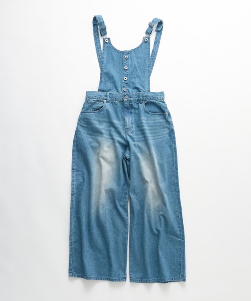 FREAK'S STORE(フリークスストア)の「NAUTICA JEANS CO./ノーティカジーンズ ヒッコリー 2WAYデニムサロペット(サロペット/オーバーオール・レディース・ネイビー/サックスブルー・フリ-)」の4枚目の写真