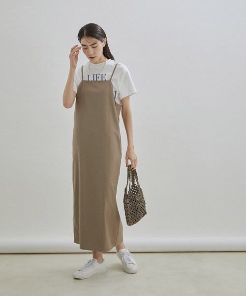 SALON adam et rope'（サロン アダム エ ロペ）の「【ZOZOTOWN限定】ストレートキャミワンピース（ワンピース・レディース・ブラック/ダークカーキ・マルチサイズ）」の12枚目の写真