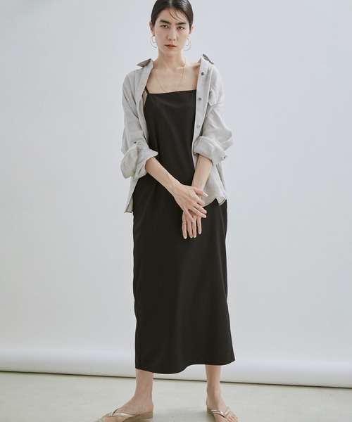 SALON adam et rope'（サロン アダム エ ロペ）の「【ZOZOTOWN限定】ストレートキャミワンピース（ワンピース・レディース・ブラック/ダークカーキ・マルチサイズ）」の13枚目の写真