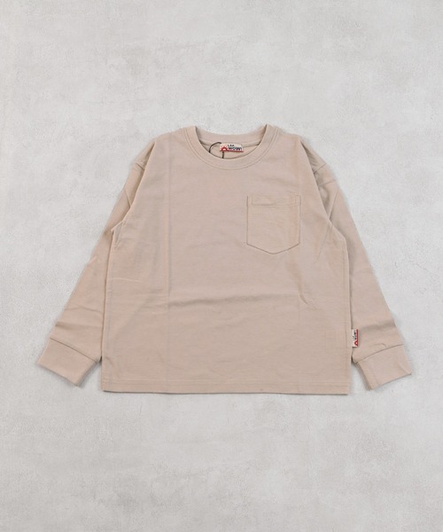 LSP WOW（エルエスピーワオ）の「【LSP WOW!】無地ポケットロンT（Tシャツ/カットソー・キッズ・グリーン/ライトグレー/ベージュ/チャコール/ネイビー/パープル/イエロー/カーキ/ブラック・80/90/100/110/120/130）」の4枚目の写真