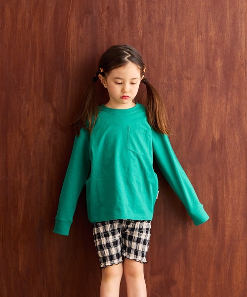 LSP WOW（エルエスピーワオ）の「【LSP WOW!】無地ポケットロンT（Tシャツ/カットソー・キッズ・グリーン/ライトグレー/ベージュ/チャコール/ネイビー/パープル/イエロー/カーキ/ブラック・80/90/100/110/120/130）」の6枚目の写真