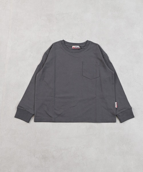 LSP WOW（エルエスピーワオ）の「【LSP WOW!】無地ポケットロンT（Tシャツ/カットソー・キッズ・グリーン/ライトグレー/ベージュ/チャコール/ネイビー/パープル/イエロー/カーキ/ブラック・80/90/100/110/120/130）」の3枚目の写真