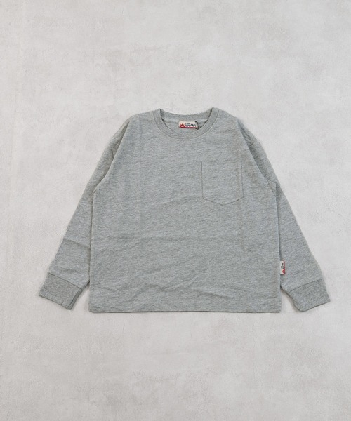 LSP WOW（エルエスピーワオ）の「【LSP WOW!】無地ポケットロンT（Tシャツ/カットソー・キッズ・グリーン/ライトグレー/ベージュ/チャコール/ネイビー/パープル/イエロー/カーキ/ブラック・80/90/100/110/120/130）」の2枚目の写真