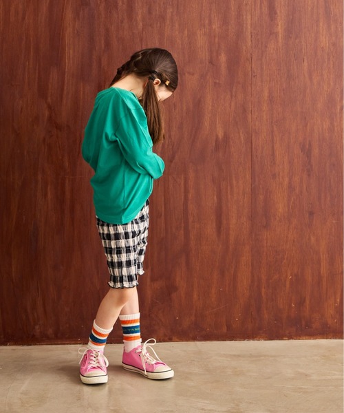 LSP WOW（エルエスピーワオ）の「【LSP WOW!】無地ポケットロンT（Tシャツ/カットソー・キッズ・グリーン/ライトグレー/ベージュ/チャコール/ネイビー/パープル/イエロー/カーキ/ブラック・80/90/100/110/120/130）」の12枚目の写真