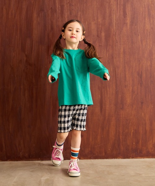 LSP WOW（エルエスピーワオ）の「【LSP WOW!】無地ポケットロンT（Tシャツ/カットソー・キッズ・グリーン/ライトグレー/ベージュ/チャコール/ネイビー/パープル/イエロー/カーキ/ブラック・80/90/100/110/120/130）」の13枚目の写真