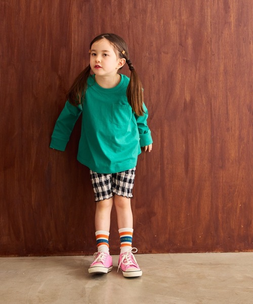 LSP WOW（エルエスピーワオ）の「【LSP WOW!】無地ポケットロンT（Tシャツ/カットソー・キッズ・グリーン/ライトグレー/ベージュ/チャコール/ネイビー/パープル/イエロー/カーキ/ブラック・80/90/100/110/120/130）」の14枚目の写真