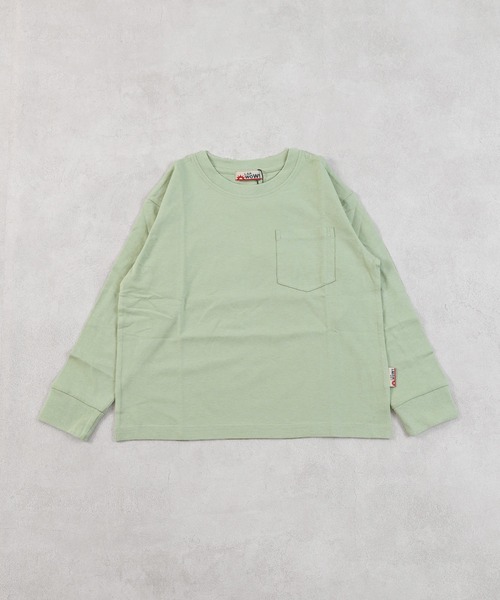LSP WOW（エルエスピーワオ）の「【LSP WOW!】無地ポケットロンT（Tシャツ/カットソー・キッズ・グリーン/ライトグレー/ベージュ/チャコール/ネイビー/パープル/イエロー/カーキ/ブラック・80/90/100/110/120/130）」の15枚目の写真