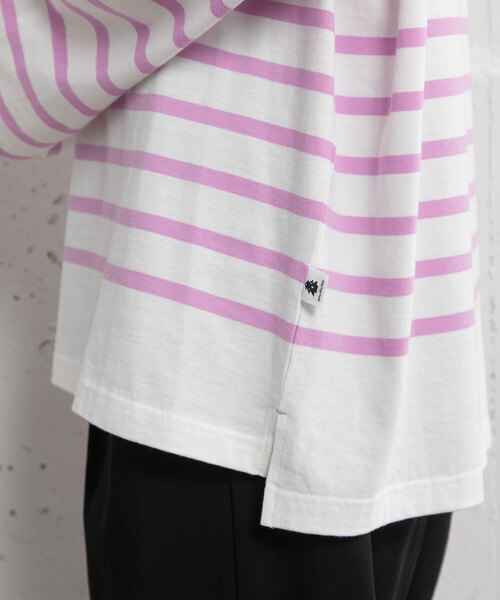 POU DOU DOU（プードゥドゥ）の「パネルボーダーバスクシャツ（Tシャツ/カットソー・レディース・ブルー/パープル/オレンジ・M）」の15枚目の写真