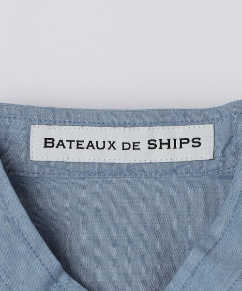 SHIPS（シップス）の「BATEAUX DE SHIPS: ダブルポケット ソリッド ユーティリティ シャツ（シャツ/ブラウス・メンズ・ライトブルー・1/2）」の5枚目の写真