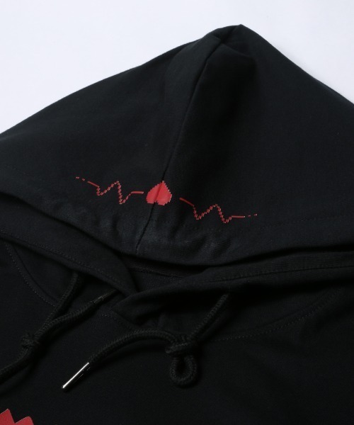 SPECIAL PRODUCT DESIGN(スペシャルプロダクトデザイン)の「〈ぺぽよ きゃらくた~ず〉しんで・やんで パーカー ブラック(パーカー・メンズ・ブルー/レッド・SMALL/MEDIUM/LARGE/X-LARGE)」の5枚目の写真
