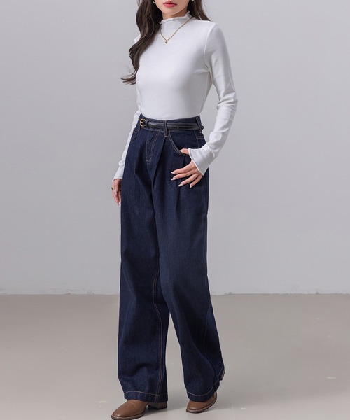 DAY CLOSET（デイ クローゼット）の「【柔らかな肌さわり】長袖 シアー ステッチ×メロウフリル ハイネック リブ トップス rレディース（シャツ/ブラウス・レディース・ブラック/ホワイト/レッド/グレー/ピンク・M/L）」の21枚目の写真