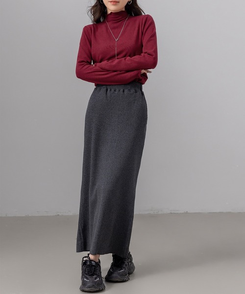 DAY CLOSET（デイ クローゼット）の「【柔らかな肌さわり】長袖 シアー ステッチ×メロウフリル ハイネック リブ トップス rレディース（シャツ/ブラウス・レディース・ブラック/ホワイト/レッド/グレー/ピンク・M/L）」の11枚目の写真