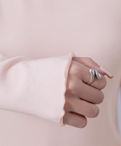 DAY CLOSET（デイ クローゼット）の「【柔らかな肌さわり】長袖 シアー ステッチ×メロウフリル ハイネック リブ トップス rレディース（シャツ/ブラウス・レディース・ブラック/ホワイト/レッド/グレー/ピンク・M/L）」の17枚目の写真