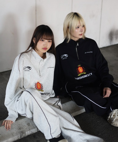 ATMARK(アットマーク)の「《フリーサイズ / UNISEX 》ThirdHonestyロゴ パイピング スウェットパンツ(スウェットパンツ・メンズ・ブラック/ホワイト・FREE)」の10枚目の写真
