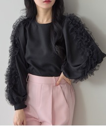 【ZOZO限定】チュールスリーブブラウス