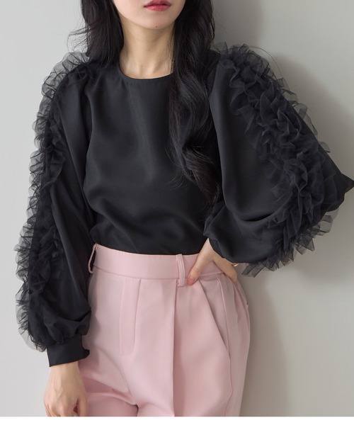 セール】【ZOZO限定】チュールスリーブブラウス（シャツ/ブラウス