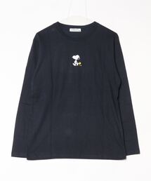 PEANUTS 刺繍&プリント長袖Tシャツ