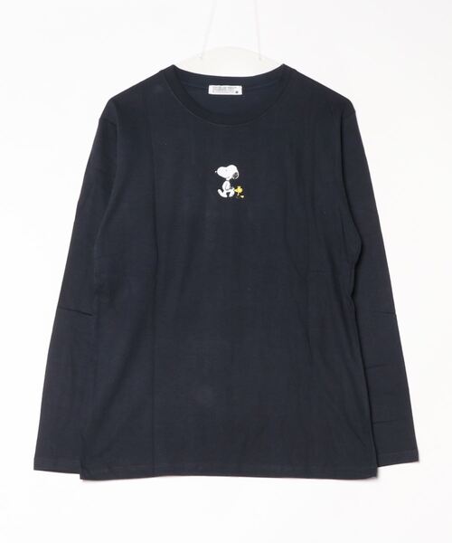 PEANUTS(ピーナッツ)の「PEANUTS 刺繍&プリント長袖Tシャツ(Tシャツ/カットソー・メンズ・ネイビー/サックスブルー/グレー系その他/ホワイト系/グレイッシュベージュ/ライトグリーン系/杢グレー/ブラック/ホワイト/パープル系その他/ライトパープル/オートミール/ネイビー系/アイボリー系/ネイビー系2/ホワイト系1/ピンクベージュ/ホワイト系2/ネイビー系3/ライトカーキ/ベージュ系/サックスブルー系/ネイビー系1/サーモンピンク/グレー系その他2/カーキ系・M/S/L/LL)」の20枚目の写真