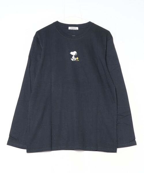 PEANUTS(ピーナッツ)の「PEANUTS 刺繍&プリント長袖Tシャツ(Tシャツ/カットソー・メンズ・ネイビー/サックスブルー/グレー系その他/ホワイト系/グレイッシュベージュ/ライトグリーン系/杢グレー/ブラック/ホワイト/パープル系その他/ライトパープル/オートミール/ネイビー系/アイボリー系/ネイビー系2/ホワイト系1/ピンクベージュ/ホワイト系2/ネイビー系3/ライトカーキ/ベージュ系/サックスブルー系/ネイビー系1/サーモンピンク/グレー系その他2/カーキ系・M/S/L/LL)」の21枚目の写真