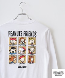 PEANUTS　刺繍＆プリント長袖Tシャツ
