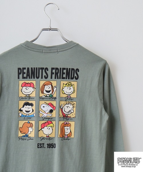 PEANUTS(ピーナッツ)の「PEANUTS 刺繍&プリント長袖Tシャツ(Tシャツ/カットソー・メンズ・ネイビー/サックスブルー/グレー系その他/ホワイト系/グレイッシュベージュ/ライトグリーン系/杢グレー/ブラック/ホワイト/パープル系その他/ライトパープル/オートミール/ネイビー系/アイボリー系/ネイビー系2/ホワイト系1/ピンクベージュ/ホワイト系2/ネイビー系3/ライトカーキ/ベージュ系/サックスブルー系/ネイビー系1/サーモンピンク/グレー系その他2/カーキ系・M/S/L/LL)」の14枚目の写真