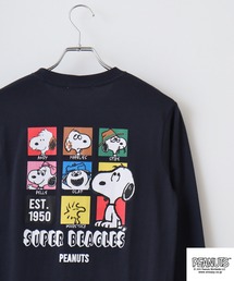 PEANUTS　刺繍＆プリント長袖Tシャツ